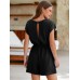 Glamaker Women's Summer Casual Shorts Romper Open Back Sleeveless Workout One Piece Jumpsuits With Pockets