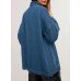 Sidefeel Women's Jean Jacket Oversized Boyfriend Button Up Long Sleeve Split Zimbaplatinum Denim Jackets