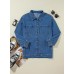 Sidefeel Women's Jean Jacket Oversized Boyfriend Button Up Long Sleeve Split Zimbaplatinum Denim Jackets