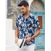 COOFANDY Mens Hawaiian Shirts Short Sleeve Casual Button Down Tropical Beach Shirt