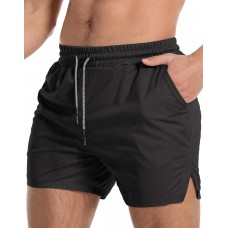 Aolesy Men's Gym Workout Shorts 5 Lightweight Bodybuilding Athletic Shorts Running Training with Zip Pockets & Towel Loop