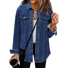 luvamia 2025 Jean Jackets for Women Fashion Denim Jacket Western Oversized Shacket Jacket Button Up with Pockets
