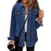 luvamia 2025 Jean Jackets for Women Fashion Denim Jacket Western Oversized Shacket Jacket Button Up with Pockets