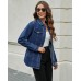 luvamia 2025 Jean Jackets for Women Fashion Denim Jacket Western Oversized Shacket Jacket Button Up with Pockets