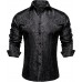 DiBanGu Mens Silk Paisley Dress Shirts,Long Sleeve Button Down Shirt Casual Regular Fit Shirt for Men Wedding Party