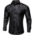 DiBanGu Mens Silk Paisley Dress Shirts,Long Sleeve Button Down Shirt Casual Regular Fit Shirt for Men Wedding Party