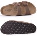 KIDMI Women's Genuine Suede Sandals with Arch Support, Cork Footbed Summer Adjustable Slide Sandals