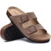 KIDMI Women's Genuine Suede Sandals with Arch Support, Cork Footbed Summer Adjustable Slide Sandals