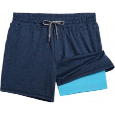 maamgic Mens 2 in 1 Running Shorts, 5 Gym Short with Zip Pockets, Quick Dry Workout Athletic Shorts for Men