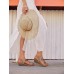 SHIBEVER Womens Wedge Sandals Flower Low Heel Dressy Sandals Elastic Ankle Strap Rhinestone Summer Comfortable Shoe