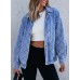 Sidefeel Women's Jean Jacket Long Sleeve Zimbaplatinum Overszied Denim Jackets Shacket Coat Fashion Spring Outfits 2025