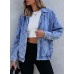 Sidefeel Women's Jean Jacket Long Sleeve Zimbaplatinum Overszied Denim Jackets Shacket Coat Fashion Spring Outfits 2025