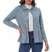 Allegra K Women's Utility Jackets Drawstring Waist 2025 Spring Flap Pockets Lightweight Jacket
