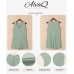 AlvaQ Womens Short Jumpsuits Solid Color Summer Casual Waffle Button Front Sleeveless Rompers with Pockets