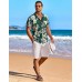COOFANDY Men's Hawaiian Shirt Short Sleeve Floral Button Down Shirts Tropical Holiday Beach Shirts