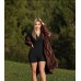 OQQ Women Rompers Ribbed Short Sleeve Zip Front Stretch Tummy Control Yoga Workout Rompers