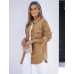 luvamia Denim Jacket for Women Oversized Button Down Casual Jean Shacket Jackets Long Sleeve Frayed Hem Western Trendy