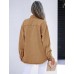 luvamia Denim Jacket for Women Oversized Button Down Casual Jean Shacket Jackets Long Sleeve Frayed Hem Western Trendy