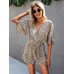 PRETTYGARDEN Women’s Floral Print Shorts Jumpsuit Wrap V Neck 3/4 Sleeve Casual Loose Oversized Romper With Pockets
