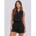 ANRABESS Romper for Womens 2025 Summer Dressy Casual Sleeveless V Neck One Piece Short Jumpsuit Lounge Travel Outfits Clothes