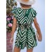 CUPSHE Women's Romper Tropical Flutter Sleeve Boho Overall V Neck Wide Leg Outfit Casual Beach