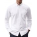 J.VER Men's Oxford Shirt Solid Casual Button Down Collar Shirts Long Sleeve Dress Shirts with Pocket