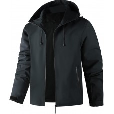 AFILOK Men's lightweight outdoor jacket with water resistant properties and zipped pockets rain jacket block wind
