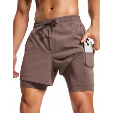 CRZ YOGA 2 in 1 Mens Athletic Shorts 5'' with Liner Quick Dry Lightweight for Running Sports Gym with Pockets