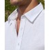DEMEANOR Linen Shirts for Men Short Sleeve Linen Shirts Casual Button Down Shirts Summer Beach Hawaiian Shirt for Men