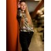 ECOWISH Women's Casual Floral Zip Up Bomber Jacket Coat Crew Neck Lightweight Short Camo Outwear Tops Windbreaker with Pocket