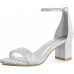 PIZZ ANNU Women's Low Block Chunky Heels Sandals Comfortable Open Toe Ankle Strap Party Dress Pump Shoes Strappy Buckle Heeled Sandal with 2 Inches Tall Thick Heel Design