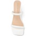Women's Square Open Toe Heeled Sandals Two Strap Mules Slip On Block Chunky Mid Heels Sandals