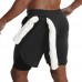 JWJ Mens 2 in 1 Running Shorts Quick Dry Gym Athletic Workout Shorts with Compression Liner