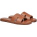 Rihero Women's Dressy Flat Sandals Comfortable Slip On Leather Slide Sandals