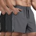 3 Pack Men's Athletic Running Shorts 5 Inch Gym Workout Shorts Quick Dry Active Sports Shorts with Zip Pockets(Black,Dark Gray,Light Gray,M)