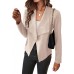 BTFBM Womens Faux Suede Jackets Dressy Spring Summer Clothes 2025 Lapel Long Sleeve Open Front Cropped Outerwear Coats