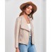 BTFBM Womens Faux Suede Jackets Dressy Spring Summer Clothes 2025 Lapel Long Sleeve Open Front Cropped Outerwear Coats