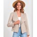 BTFBM Womens Faux Suede Jackets Dressy Spring Summer Clothes 2025 Lapel Long Sleeve Open Front Cropped Outerwear Coats