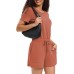 Women's Summer Short Sleeve Romper 2025 Casual Loose Crewneck Short Jumpsuit One Piece Outfits with Pockets