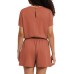 Women's Summer Short Sleeve Romper 2025 Casual Loose Crewneck Short Jumpsuit One Piece Outfits with Pockets