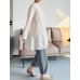 Minibee Women's Oversized Button Down Shirts Long Sleeve Cotton Linen Light Blouse Jacket With Pockets