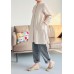 Minibee Women's Oversized Button Down Shirts Long Sleeve Cotton Linen Light Blouse Jacket With Pockets