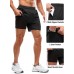 Aolesy Men's Workout Shorts with Liner - 5'' Quick Dry 2 in 1 Running Shorts Sports Athletic Gym Shorts with Zipper Pockets