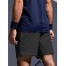 Aolesy Men's Workout Shorts with Liner - 5'' Quick Dry 2 in 1 Running Shorts Sports Athletic Gym Shorts with Zipper Pockets