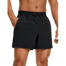 CRZ YOGA Men's Linerless Workout Shorts - 5'' Lightweight Quick Dry for Running Sports Athletic Gym with Pockets
