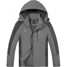 TEZO Mens Rain Jacket Waterproof with Hooded Hiking Coat Lightweight Windbreaker