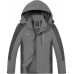 TEZO Mens Rain Jacket Waterproof with Hooded Hiking Coat Lightweight Windbreaker