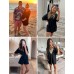 LTSCNRM Womens Tee Rompers One Piece Hot Shot Oversize Jumpsuit Overall Short Sleeve Back V Neck Athletic Workout Activewear