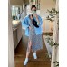Gozoloma Women's Casual Loose Oversized Denim Jacket Long Sleeved Button Jean Jacket Coat Tops