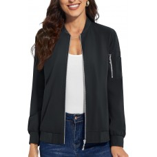 TACVASEN Women's Bomber Jackets Lightweight Casual Jacket Full Zip Windbreaker Fall Jacket